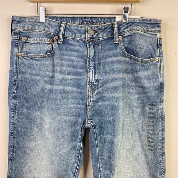 American Eagle 90s Straight Leg Flex Stretch Denim Blue Jeans Mens 36 New nwt - Picture 2 of 14